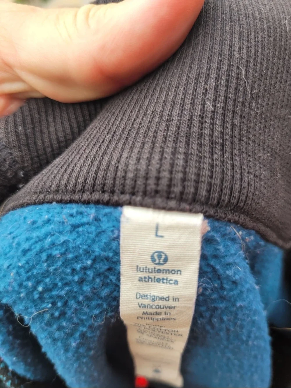 Lululemon Men’s Best Coast Hoodie Size Large Blue Black Full Zip